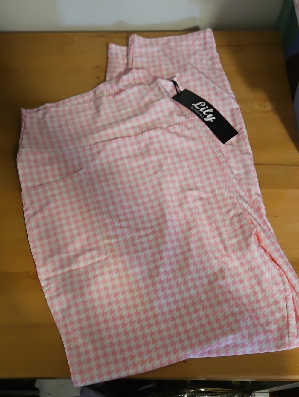 Lily By FIRMIANA Pink Houndstooth